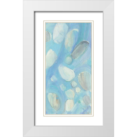 Running Water III White Modern Wood Framed Art Print with Double Matting by Hristova, Albena
