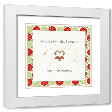 Christmas Cuties II Step 01A White Modern Wood Framed Art Print with Double Matting by Pela Studio