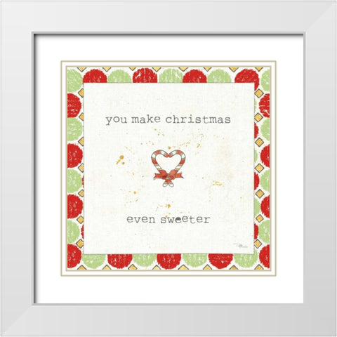 Christmas Cuties II Step 01A White Modern Wood Framed Art Print with Double Matting by Pela Studio