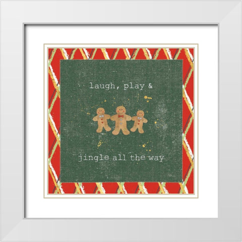 Christmas Cuties VI Dark Green White Modern Wood Framed Art Print with Double Matting by Pela Studio