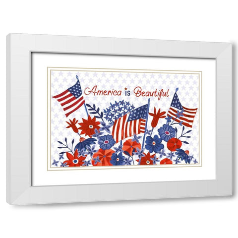 America the Beautiful I White Modern Wood Framed Art Print with Double Matting by Zaman, Farida