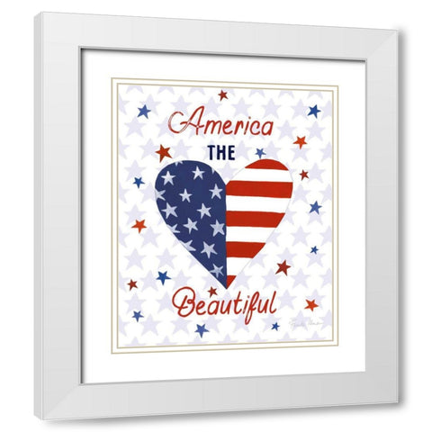 America The Beautiful II White Modern Wood Framed Art Print with Double Matting by Zaman, Farida