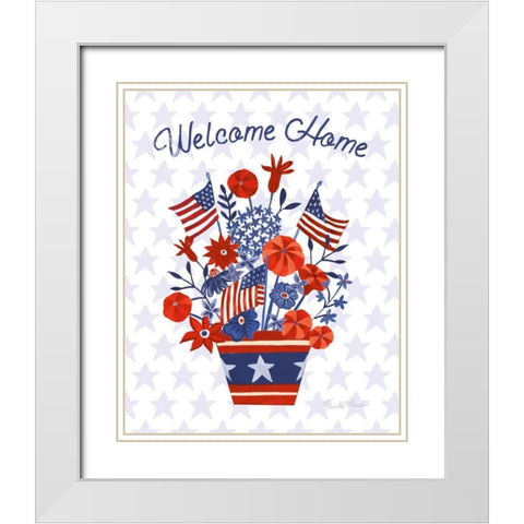 America The Beautiful III White Modern Wood Framed Art Print with Double Matting by Zaman, Farida