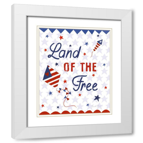 America The Beautiful IV White Modern Wood Framed Art Print with Double Matting by Zaman, Farida