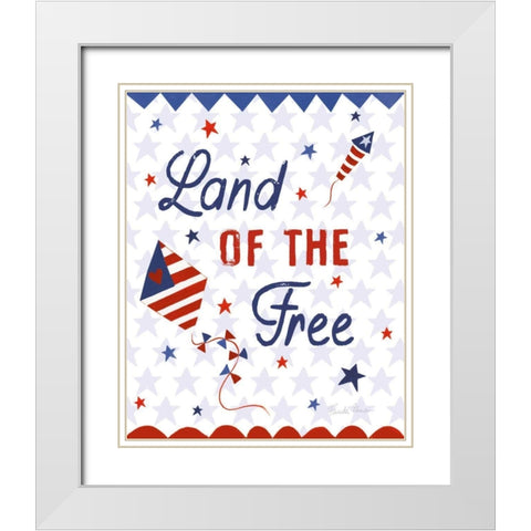 America The Beautiful IV White Modern Wood Framed Art Print with Double Matting by Zaman, Farida