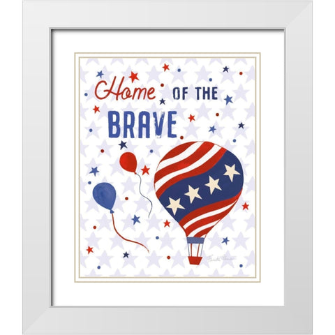 America The Beautiful V White Modern Wood Framed Art Print with Double Matting by Zaman, Farida