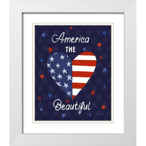 America The Beautiful VI White Modern Wood Framed Art Print with Double Matting by Zaman, Farida
