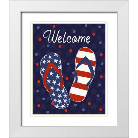 America The Beautiful VII White Modern Wood Framed Art Print with Double Matting by Zaman, Farida