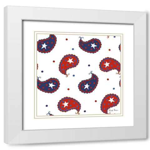 America the Beautiful Pattern I A White Modern Wood Framed Art Print with Double Matting by Zaman, Farida