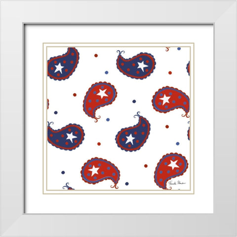 America the Beautiful Pattern I A White Modern Wood Framed Art Print with Double Matting by Zaman, Farida