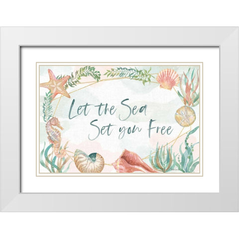 Watercolor Coast I White Modern Wood Framed Art Print with Double Matting by Grove, Beth