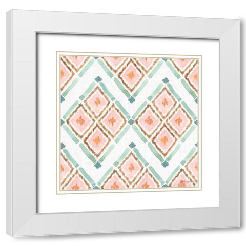 Watercolor Coast Pattern VA White Modern Wood Framed Art Print with Double Matting by Grove, Beth