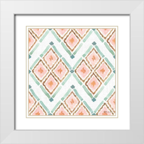Watercolor Coast Pattern VA White Modern Wood Framed Art Print with Double Matting by Grove, Beth