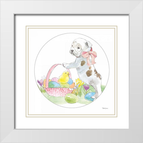 Easter Pups X White Modern Wood Framed Art Print with Double Matting by Grove, Beth