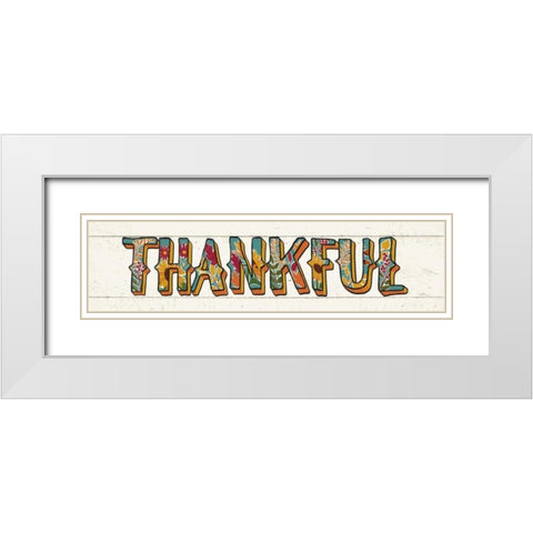 Thankful I White Panel White Modern Wood Framed Art Print with Double Matting by Penner, Janelle