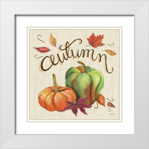 Autumn Harvest I Linen White Modern Wood Framed Art Print with Double Matting by Urban, Mary