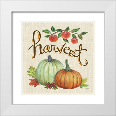 Autumn Harvest IV Linen White Modern Wood Framed Art Print with Double Matting by Urban, Mary