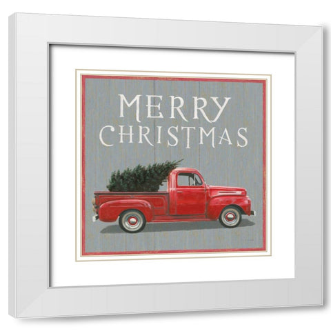 Christmas Affinity XI Merry Christmas White Modern Wood Framed Art Print with Double Matting by Wiens, James