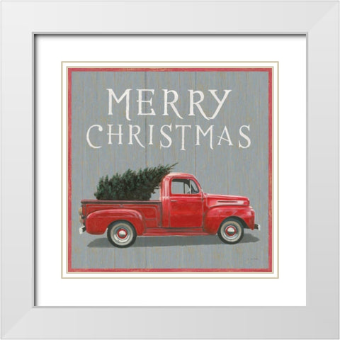 Christmas Affinity XI Merry Christmas White Modern Wood Framed Art Print with Double Matting by Wiens, James