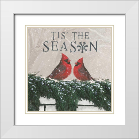 Christmas Affinity X Two Birds White Modern Wood Framed Art Print with Double Matting by Wiens, James