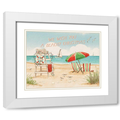 Beach Time I Christmas White Modern Wood Framed Art Print with Double Matting by Penner, Janelle