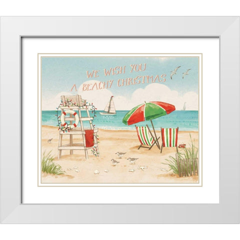 Beach Time I Christmas White Modern Wood Framed Art Print with Double Matting by Penner, Janelle