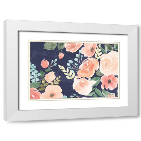 Blooming Delight III Blue White Modern Wood Framed Art Print with Double Matting by Jackson, Jenaya