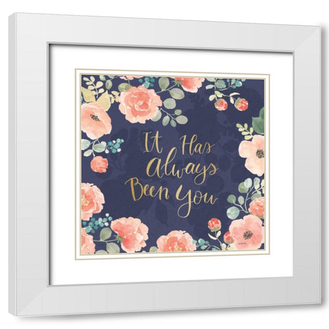 Blooming Delight V Blue White Modern Wood Framed Art Print with Double Matting by Jackson, Jenaya