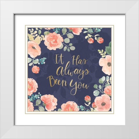 Blooming Delight V Blue White Modern Wood Framed Art Print with Double Matting by Jackson, Jenaya