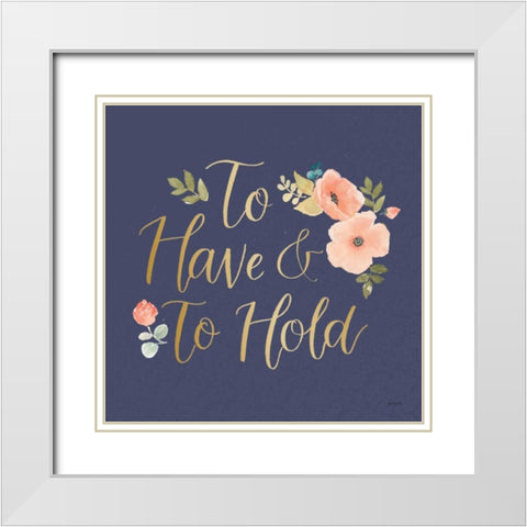 Blooming Delight VII Blue White Modern Wood Framed Art Print with Double Matting by Jackson, Jenaya
