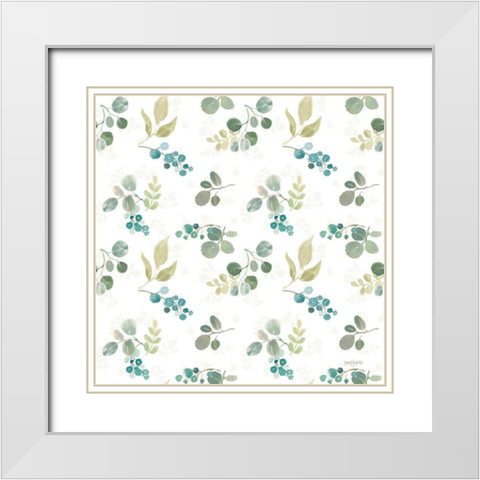 Blooming Delight Pattern IIIA White Modern Wood Framed Art Print with Double Matting by Jackson, Jenaya