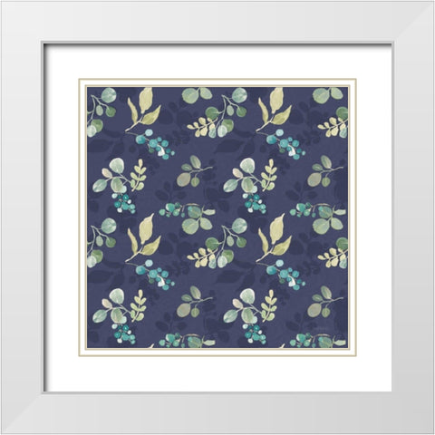 Blooming Delight Pattern IIIB White Modern Wood Framed Art Print with Double Matting by Jackson, Jenaya