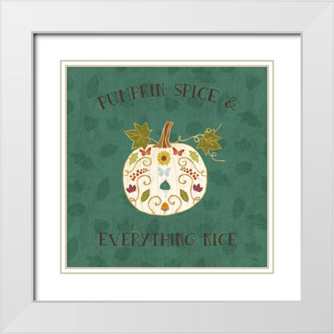 Autumn Otomi II White Modern Wood Framed Art Print with Double Matting by Charron, Veronique