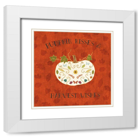 Autumn Otomi III White Modern Wood Framed Art Print with Double Matting by Charron, Veronique