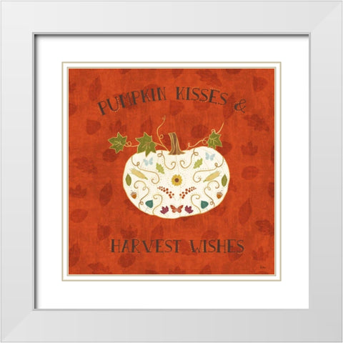 Autumn Otomi III White Modern Wood Framed Art Print with Double Matting by Charron, Veronique