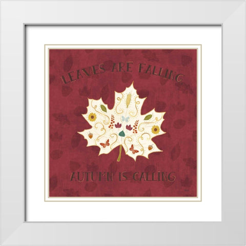 Autumn Otomi IV White Modern Wood Framed Art Print with Double Matting by Charron, Veronique