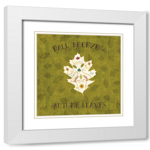 Autumn Otomi V White Modern Wood Framed Art Print with Double Matting by Charron, Veronique