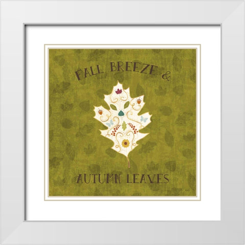 Autumn Otomi V White Modern Wood Framed Art Print with Double Matting by Charron, Veronique