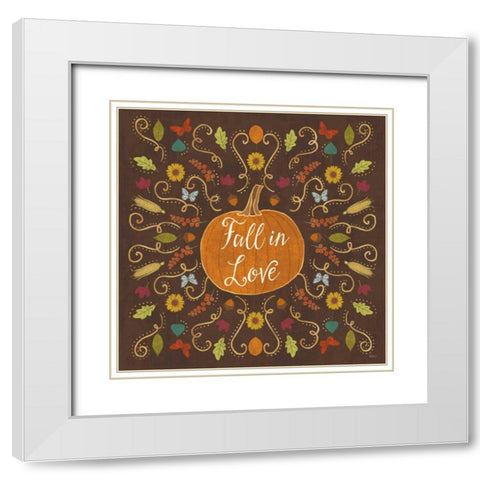 Autumn Otomi VI White Modern Wood Framed Art Print with Double Matting by Charron, Veronique