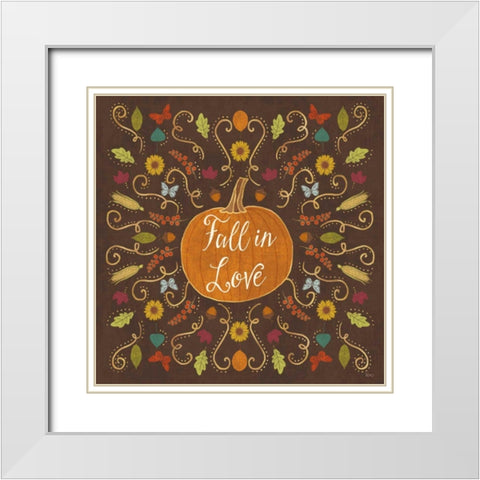 Autumn Otomi VI White Modern Wood Framed Art Print with Double Matting by Charron, Veronique