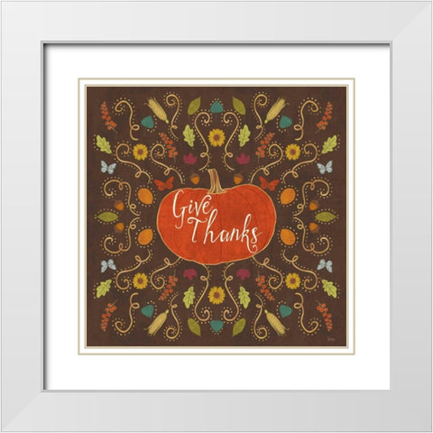 Autumn Otomi VII White Modern Wood Framed Art Print with Double Matting by Charron, Veronique