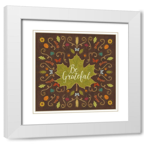 Autumn Otomi VIII White Modern Wood Framed Art Print with Double Matting by Charron, Veronique