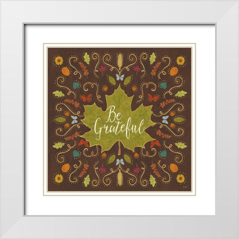 Autumn Otomi VIII White Modern Wood Framed Art Print with Double Matting by Charron, Veronique