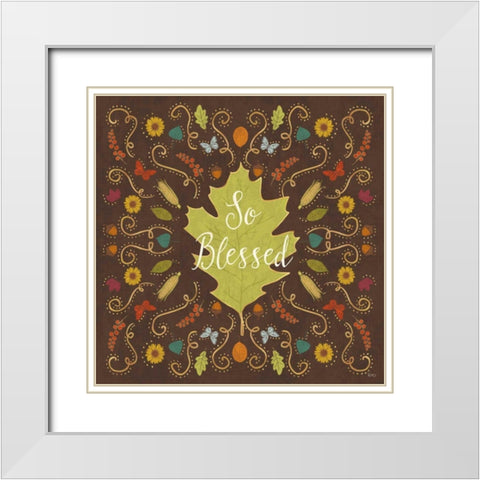 Autumn Otomi IX White Modern Wood Framed Art Print with Double Matting by Charron, Veronique