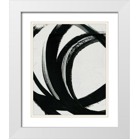 Spontaneous III White Modern Wood Framed Art Print with Double Matting by Zaman, Farida