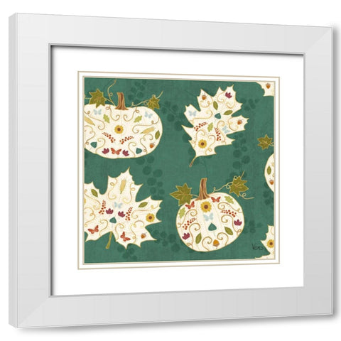 Autumn Otomi Pattern IE White Modern Wood Framed Art Print with Double Matting by Charron, Veronique
