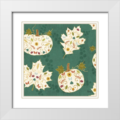 Autumn Otomi Pattern IE White Modern Wood Framed Art Print with Double Matting by Charron, Veronique