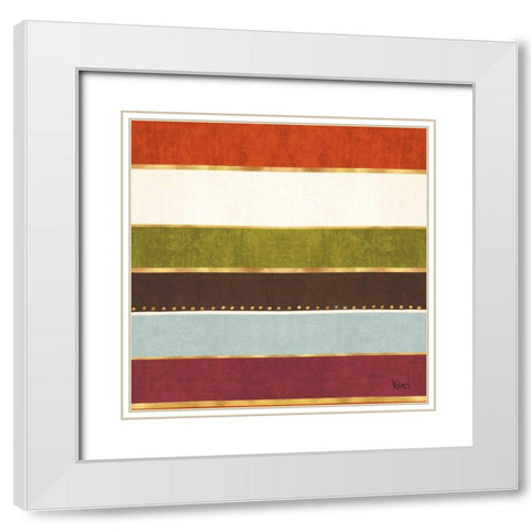 Autumn Otomi Pattern III White Modern Wood Framed Art Print with Double Matting by Charron, Veronique