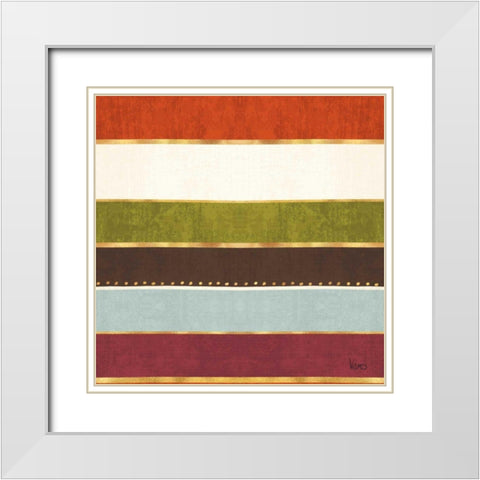 Autumn Otomi Pattern III White Modern Wood Framed Art Print with Double Matting by Charron, Veronique