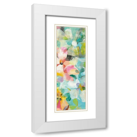 Happy Garden III White Modern Wood Framed Art Print with Double Matting by Nai, Danhui